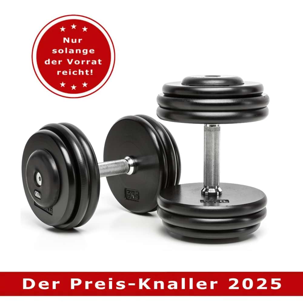 Bild von Kompakthantelpaare, guss, 2kg-Abstufung, abgedrehte Scheiben