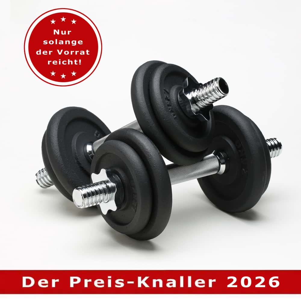 Bild von Profi-Kurzhantel-Set (2x10kg) , Gusseisen